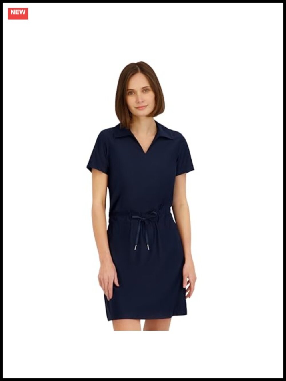 Spyder Collared Neck Short Sleeve Stretch Knit Dress
